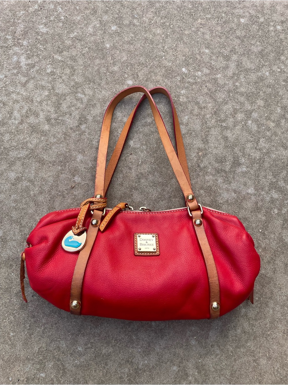 Dooney & Bourke Vintage Y2K Red Leather Small Emma Shoulder Bag